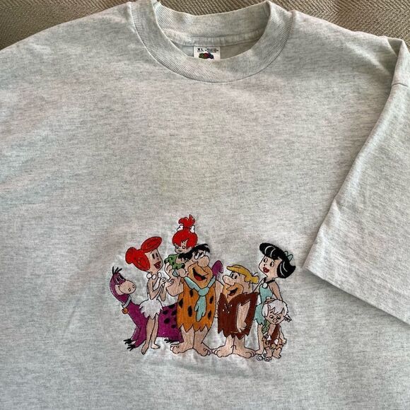 Vintage Other - Vintage Flintstones Embroidered Tshirt Single Stitch Fruit of the Loom XL